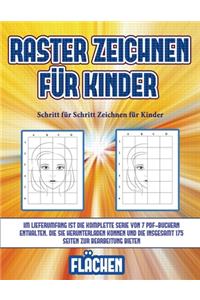 Schritt für Schritt Zeichnen für Kinder (Raster zeichnen für Kinder - Flächen): Dieses Buch bringt Kindern bei, wie man Comic-Tiere mit Hilfe von Rastern zeichnet