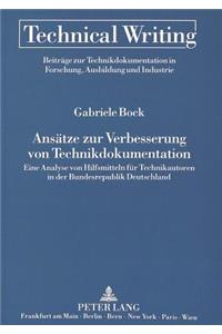 Ansaetze zur Verbesserung von Technikdokumentation