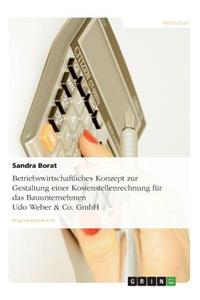 Betriebswirtschaftliches Konzept zur Gestaltung einer Kostenstellenrechnung für das Bauunternehmen Udo Weber & Co. GmbH