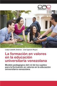 formación en valores en la educación universitaria venezolana
