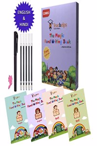 The Magic Hand Writing Book COMBO English Hindi | Alphabet | Mulaxar | 4 Book | 1 Pen Set