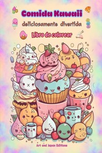 Comida Kawaii deliciosamente divertida Libro de colorear Simpáticos diseños kawaii para amantes de la comida