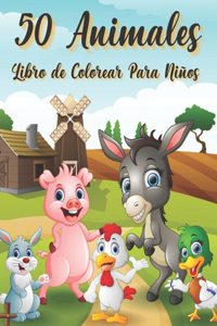 50 Animales Libro de Colorear Para Niños
