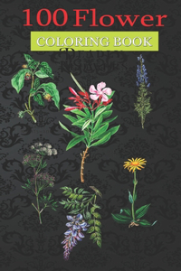 100 Flower Coloring Book