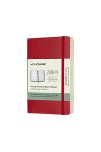 2019 Moleskine Notebook Scarlet Red Pocket Weekly 18-month Diary Soft (July 2018 to December 2019)