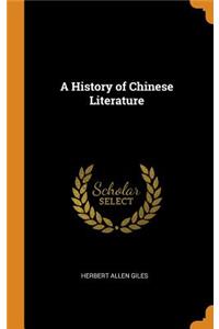 A History of Chinese Literature