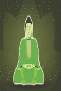 Green indian buddha: Buddha sitting in a lotus notebook