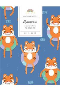 Monthly & Weekly Rainbow Academic Planner 2019 - 2020