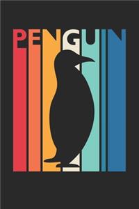 Gift for Animal Lover - Colorful Penguin Diary - Vintage Penguin Notebook - Retro Penguin Journal