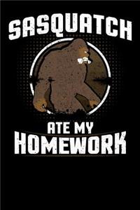 Sasquatch Ate My Homework: 6x9 Notebook with Bigfoot Themed Stationary