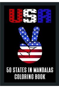 USA 50 States in Mandalas Coloring Book