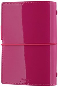 Filofax Pocket Domino Patent hot pink organiser