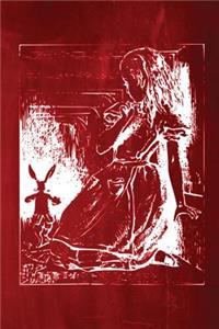 Alice in Wonderland Chalkboard Journal - Alice and The White Rabbit (Red)