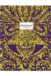 Faux Gold and Purple Blank Journal: 110 Empty Pages, Tribal Design (Empty Journals to Write in)