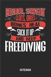 Blood Sweat clots dries. Shut up and keep Freediving