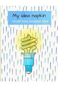 My Idea Napkin: Never miss another idea, this idea book is a 7.44 x 9.69 -124 pages journal is a tool to organize bright ideas in one place, draw, make mental notes