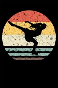 Retro Vintage Sunset Silhouette ice skater journal