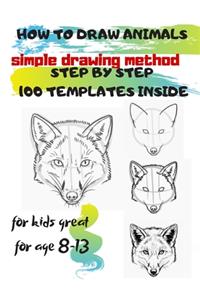 HOW TO DRAW ANIMALS simple drawing method STEP BY STEP 100 TEMPLATES INSIDE