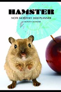 Hamster Note Monthly 2020 Planner 12 Month Calendar