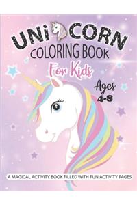 Unicorn Coloring Book for Kids Ages 4-8