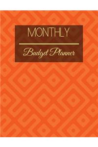 Monthly Budget Planner: Orange Vintage Pattern Design Budget Planner Book With Calendar 2018-2019 Income List, Monthly Expense Categories and Weekly Expense Tracker Monday 