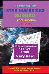 Large Print - Star Numbricks Sudoku - Cool Sudoku - 9 X 9 -