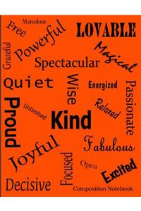 Affirmation Words Composition Notebook