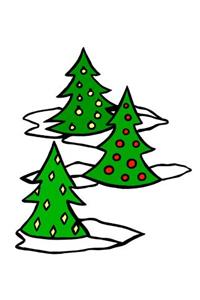 Snowy Christmas Trees Evergreens School Comp Book 130 Pages