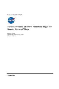 Static Aeroelastic Effects of Formation Flight for Slender Unswept Wings