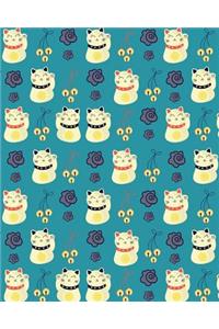Bullet Journal Notebook Chinese Waving Cats Pattern 4
