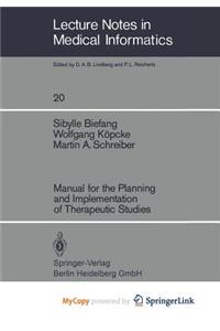 Manual for the Planning and Implementation of Therapeutic Studies