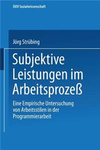 Subjektive Leistungen Im Arbeitsprozeß