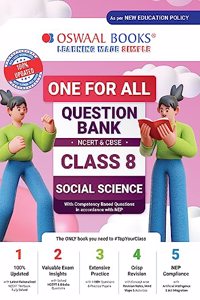 Oswaal One For All Question Bank NCERT & CBSE, Class-8 Social Science (For 2023-24 Exam)