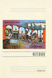 Vintage Lined Notebook Greetings from Orange County, California