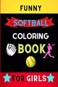 Funny softball coloring book for girls