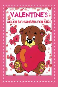 valentines color by number for kids