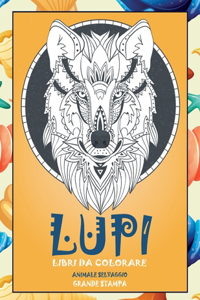 Libri da colorare - Grande stampa - Animale selvaggio - Lupi