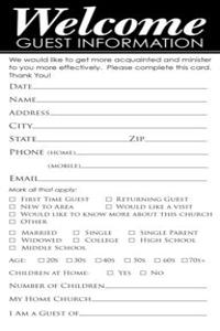 Guest Information Card - Welcome (Package of 50)