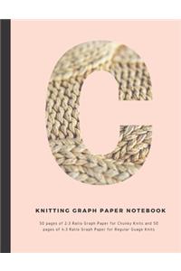 C Knitting Graph Paper notebook: Personalised "C" 50 pages of 2:3 Ratio Graph Paper for Chunky Knits and 50 pages of 4:3 Ratio Graph Paper for Regular Guage Knits