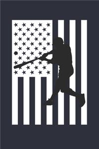 Fourth of July Gift for Softball Player - American Flag Softball Notebook - USA Flag Softball Journal