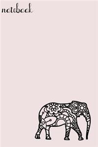 Notebook: 105 Page Dot Grid Journal: 6x9 Zentangle Elephant