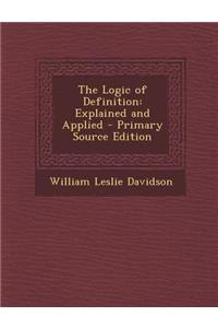 The Logic of Definition