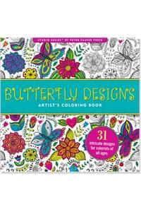 Butterfly Designs Artist's Coloring Book (31 Stress-Relieving Designs)