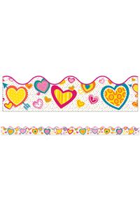 Hearts Scalloped Borders