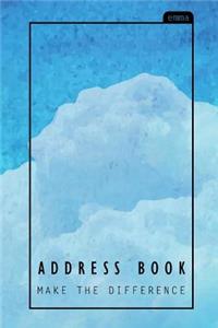 Address Book: The Cozy Blue Sky Address Book with Pocket Size: Address, Phone, Email, Emergency Contact