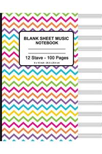 Blank Sheet Music Notebook - Colorful Waves