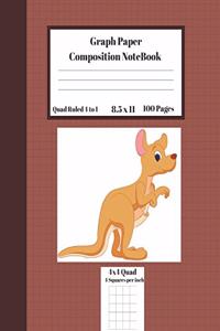 Graph Composition Notebook 4 Squares per inch 4x4 Quad Ruled 4 to 1 / 8.5 x 11 100 Sheets