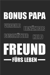 Bonus Papa Vorbild Ernährer Beschützer Held: Bonus Papa & Stiefvater Notizbuch 6'x9' Kariert Geschenk für Stiefpapa & Bonuspapa