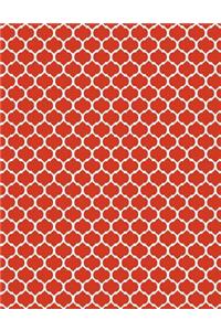 Moroccan Trellis - Red 101 - Lined Notebook With Margins 8.5x11