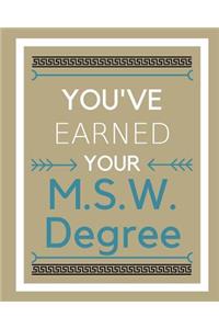 You've earned your M.S.W. degree